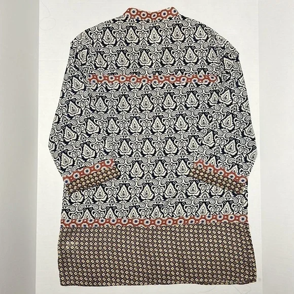 THML Anthropologie Womens Multicolored Boho V-Neck Tunic Top Size S - Picture 2 of 10
